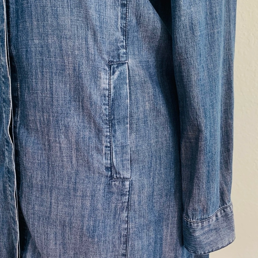 Eileen Fisher Chambray Tencel Shirt Dress - Picture 8 of 15